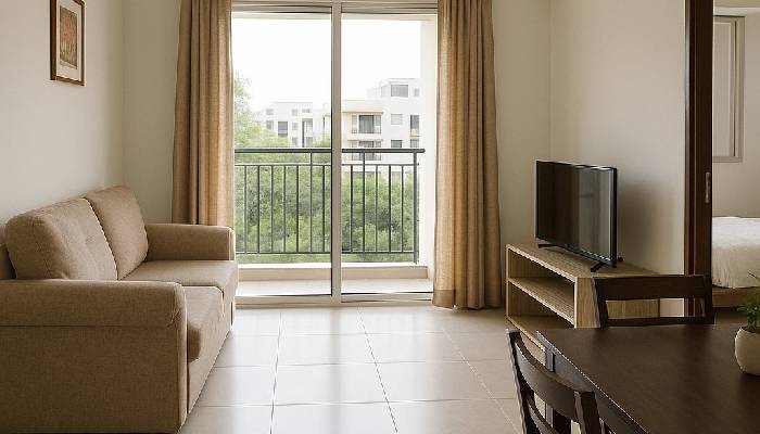 Bright one BHK flat in Nagpur on rent with balcony and modular kitchen